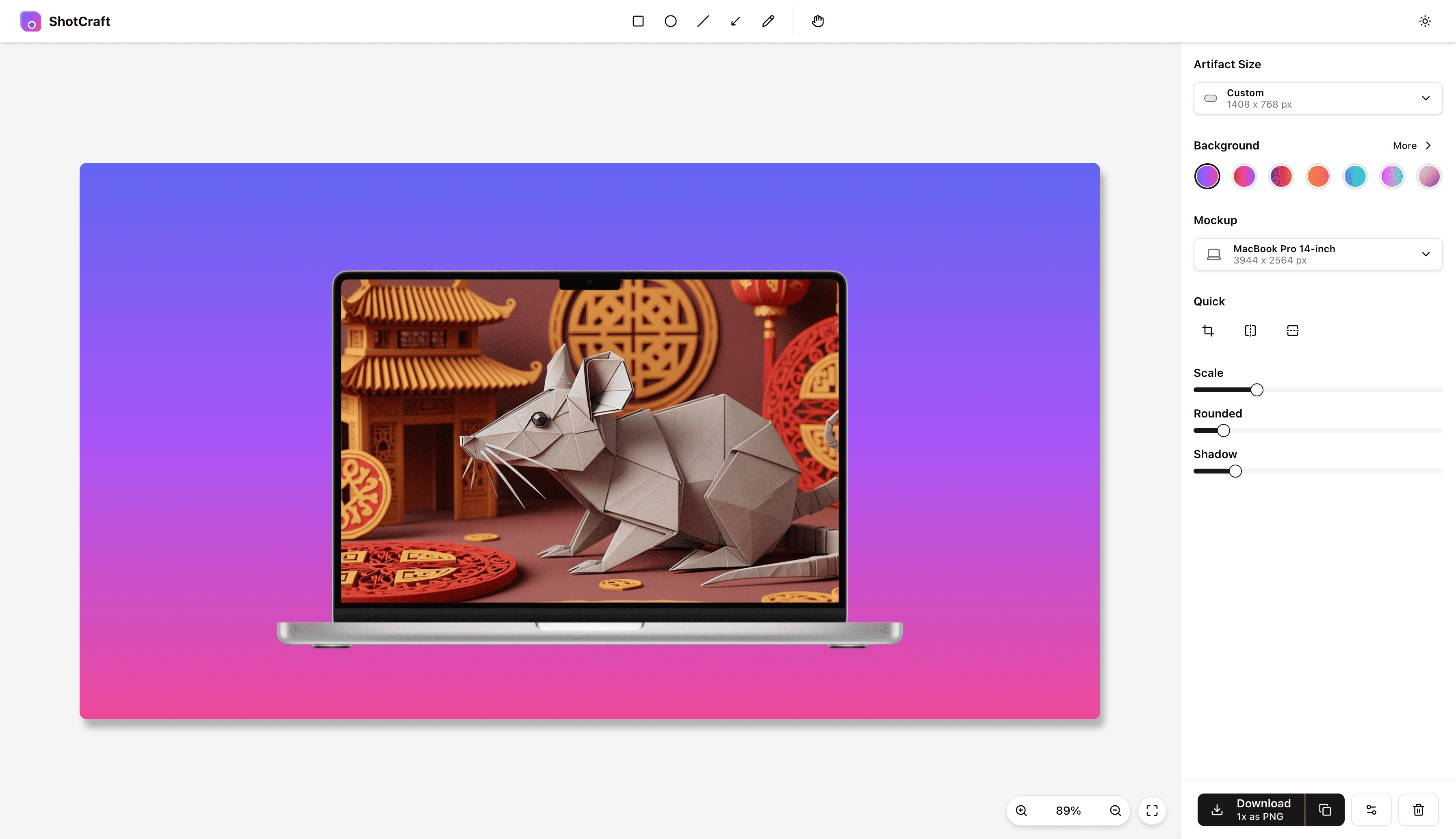 Screenshot mockup of a code editor, created with the ShotCraft generator